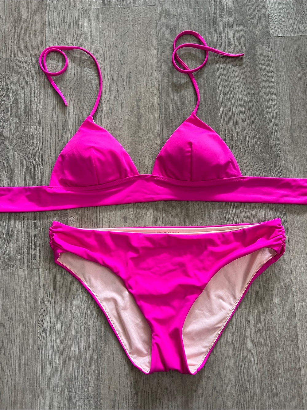 VS Bright Hot Pink Women's Triangle Bikini Set